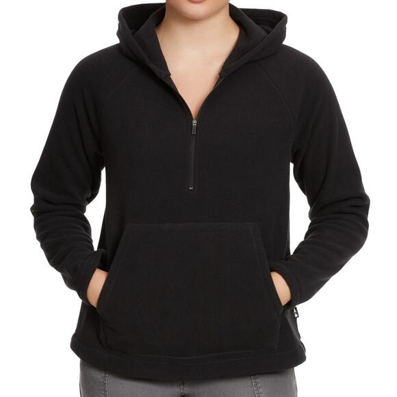 BASS Outdoor Cozy Cold Weather Half Zip Fleece Hoodie Women Size US M Black - Picture 1 of 4